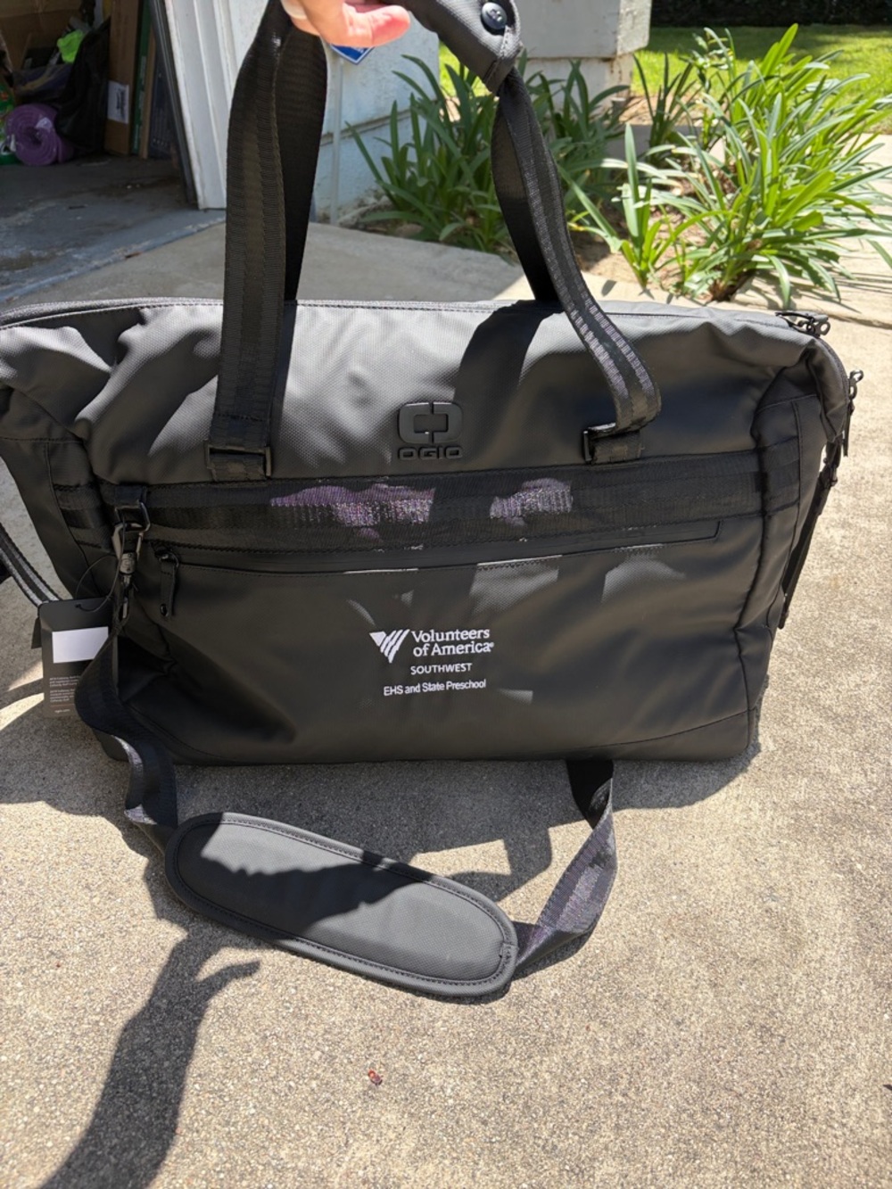 OGIO Black commuter Men's Duffel with Volunteers of America Logo new with tags